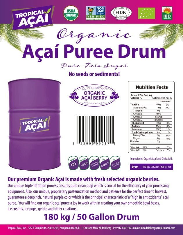 Organic Acai Drum Tambor